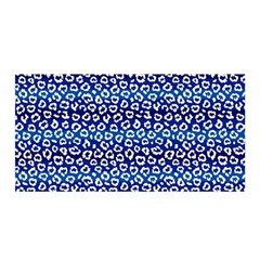 Animal Print - Blue - Leopard Jaguar Dots Small  Satin Wrap 35  X 70  by ConteMonfrey