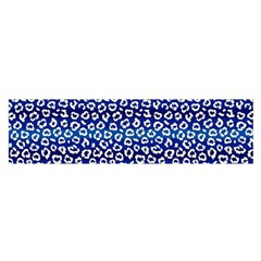 Animal Print - Blue - Leopard Jaguar Dots Small  Oblong Satin Scarf (16  X 60 ) by ConteMonfrey