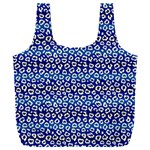 Animal Print - Blue - Leopard Jaguar Dots Small  Full Print Recycle Bag (XXL) Front