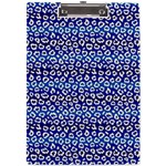 Animal Print - Blue - Leopard Jaguar Dots Small  A4 Acrylic Clipboard Front