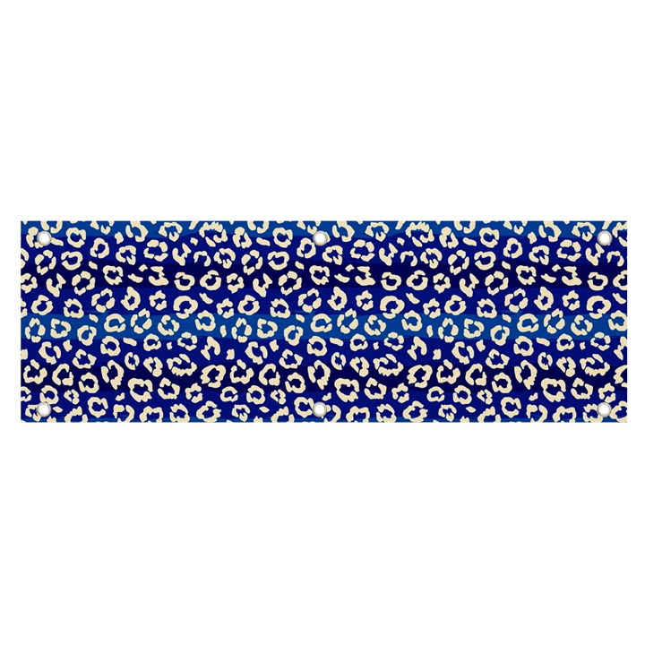 Animal Print - Blue - Leopard Jaguar Dots Small  Banner and Sign 6  x 2 