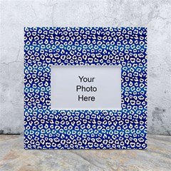 Animal Print - Blue - Leopard Jaguar Dots Small  White Box Photo Frame 4  X 6  by ConteMonfrey