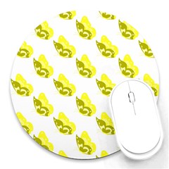 Yellow Butterflies On Their Own Way Round Mousepad by ConteMonfrey