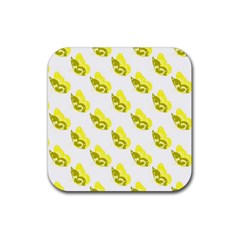 Yellow Butterflies On Their Own Way Rubber Coaster (square) by ConteMonfrey