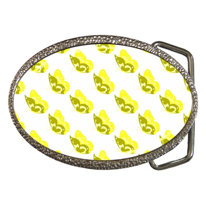 Yellow Butterflies On Their Own Way Belt Buckles