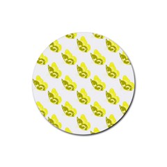 Yellow Butterflies On Their Own Way Rubber Coaster (round) by ConteMonfrey