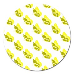 Yellow Butterflies On Their Own Way Magnet 5  (round) by ConteMonfrey