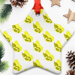 Yellow Butterflies On Their Own Way Star Ornament (two Sides) by ConteMonfrey