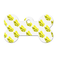 Yellow Butterflies On Their Own Way Dog Tag Bone (one Side) by ConteMonfrey