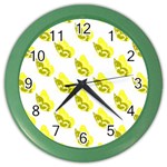 Yellow Butterflies On Their Own Way Color Wall Clock Front