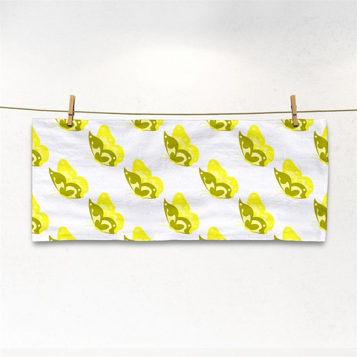 Yellow Butterflies On Their Own Way Hand Towel