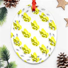 Yellow Butterflies On Their Own Way Oval Filigree Ornament (two Sides)