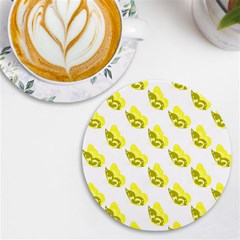 Yellow Butterflies On Their Own Way Uv Print Round Tile Coaster by ConteMonfrey