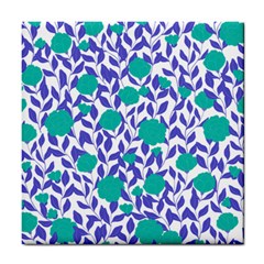 Green Flowers On The Wall Tile Coaster by ConteMonfrey