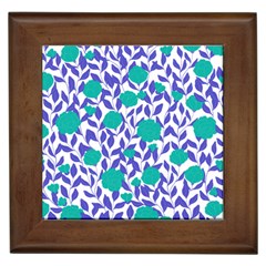 Green Flowers On The Wall Framed Tile by ConteMonfrey