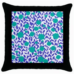 Green Flowers On The Wall Throw Pillow Case (black) by ConteMonfrey