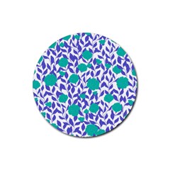 Green Flowers On The Wall Rubber Coaster (round) by ConteMonfrey