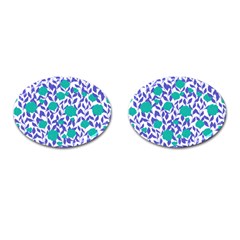 Green Flowers On The Wall Cufflinks (oval) by ConteMonfrey