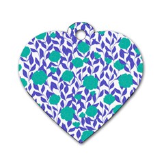 Green Flowers On The Wall Dog Tag Heart (two Sides) by ConteMonfrey