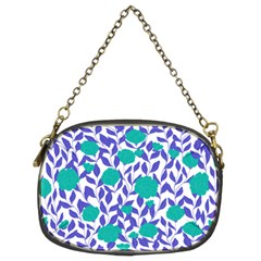 Green Flowers On The Wall Chain Purse (two Sides)