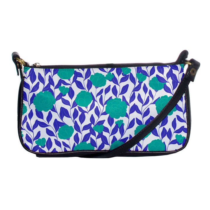 Green Flowers On The Wall Shoulder Clutch Bag