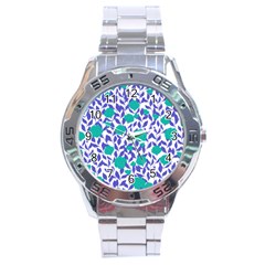 Green Flowers On The Wall Stainless Steel Analogue Watch by ConteMonfrey