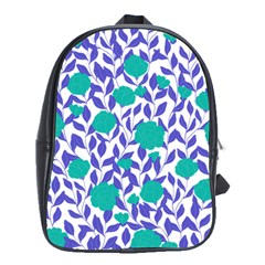 Green Flowers On The Wall School Bag (xl) by ConteMonfrey