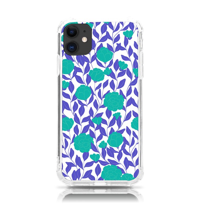 Green Flowers On The Wall iPhone 11 TPU UV Print Case