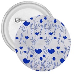 Blue Classy Tulips 3  Buttons by ConteMonfrey