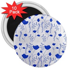 Blue Classy Tulips 3  Magnets (10 Pack)  by ConteMonfrey