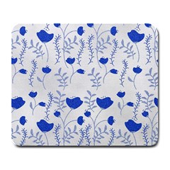 Blue Classy Tulips Large Mousepad by ConteMonfrey