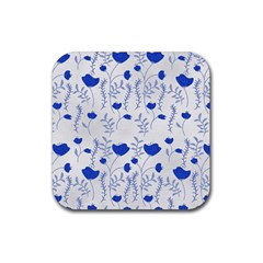 Blue Classy Tulips Rubber Coaster (square) by ConteMonfrey