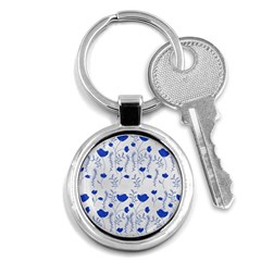 Blue Classy Tulips Key Chain (round) by ConteMonfrey