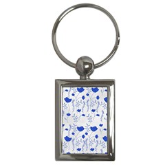 Blue Classy Tulips Key Chain (rectangle) by ConteMonfrey