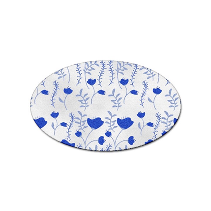 Blue Classy Tulips Sticker (Oval)