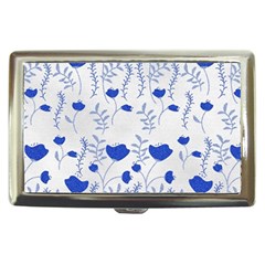 Blue Classy Tulips Cigarette Money Case by ConteMonfrey