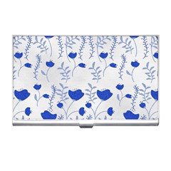 Blue Classy Tulips Business Card Holder by ConteMonfrey