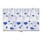 Blue Classy Tulips Business Card Holder Front