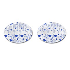 Blue Classy Tulips Cufflinks (oval) by ConteMonfrey