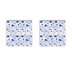 Blue Classy Tulips Cufflinks (square) by ConteMonfrey