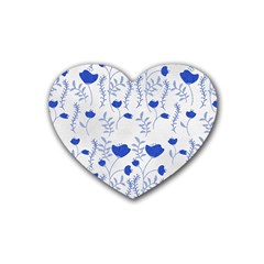 Blue Classy Tulips Rubber Heart Coaster (4 Pack) by ConteMonfrey