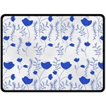 Blue Classy Tulips Fleece Blanket (Large) 80 x60  Blanket Front