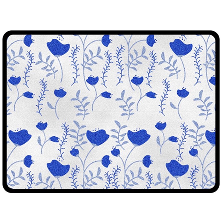 Blue Classy Tulips Fleece Blanket (Large)