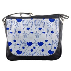 Blue Classy Tulips Messenger Bag by ConteMonfrey