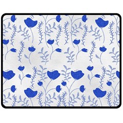 Blue Classy Tulips Two Sides Fleece Blanket (medium) by ConteMonfrey