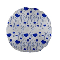 Blue Classy Tulips Standard 15  Premium Flano Round Cushions by ConteMonfrey