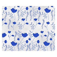 Blue Classy Tulips Two Sides Premium Plush Fleece Blanket (small) by ConteMonfrey