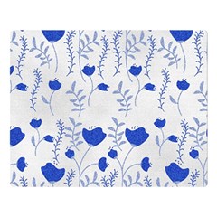 Blue Classy Tulips Two Sides Premium Plush Fleece Blanket (large) by ConteMonfrey