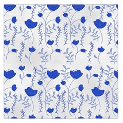 Blue Classy Tulips Square Satin Scarf (36  X 36 ) by ConteMonfrey