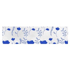 Blue Classy Tulips Oblong Satin Scarf (16  X 60 ) by ConteMonfrey